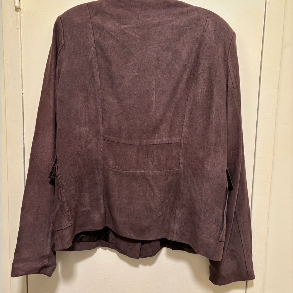 Venessa Skirt Set with Long Sleeves and Stand Collar Women's Size M Dark Brown - Picture 14 of 15